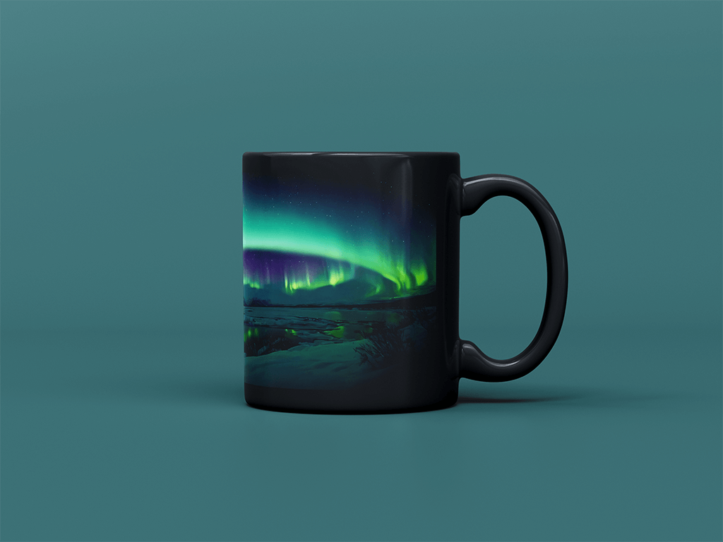 elegáns fekete bögre