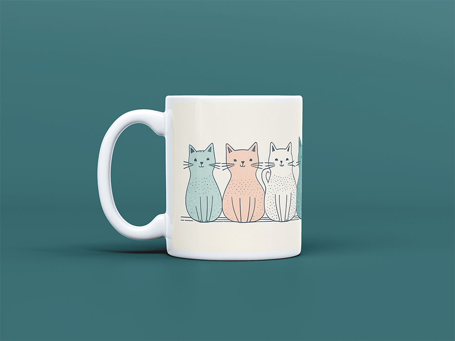 egyedi cuki cicás bögre névvel