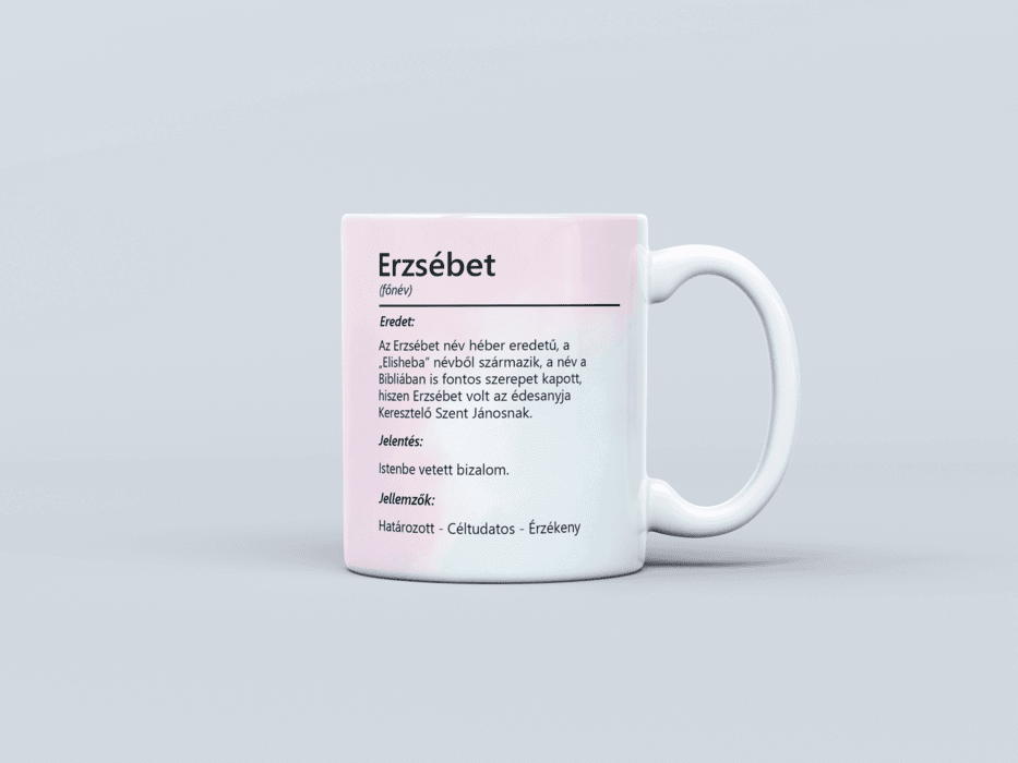 Neves bögre - Erzsébet