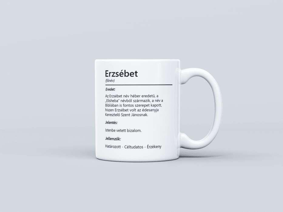 Neves bögre - Erzsébet