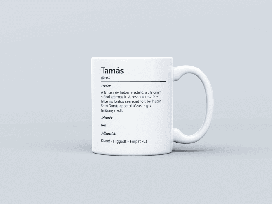 Neves bögre - Tamás