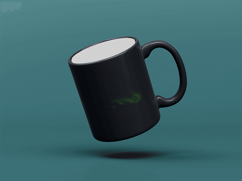 fekete színváltós bögre