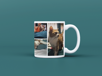 Ceramic mug with sample image of cats