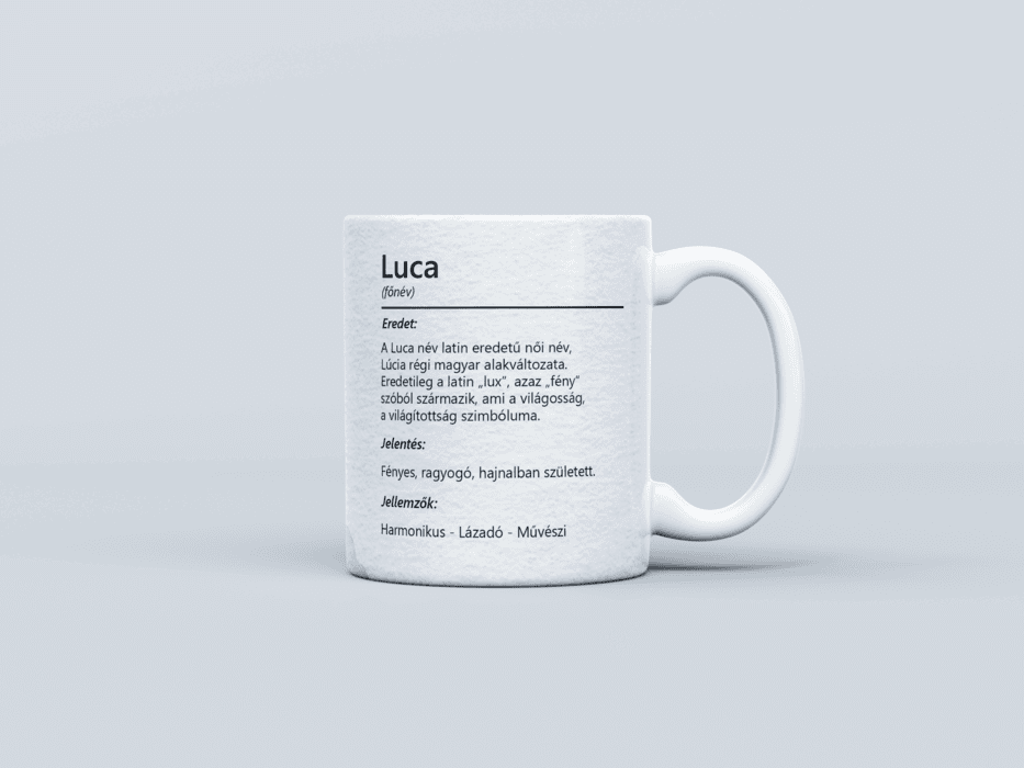 Neves bögre - Luca
