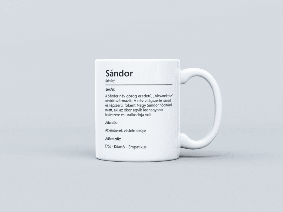 Neves bögre - Sándor
